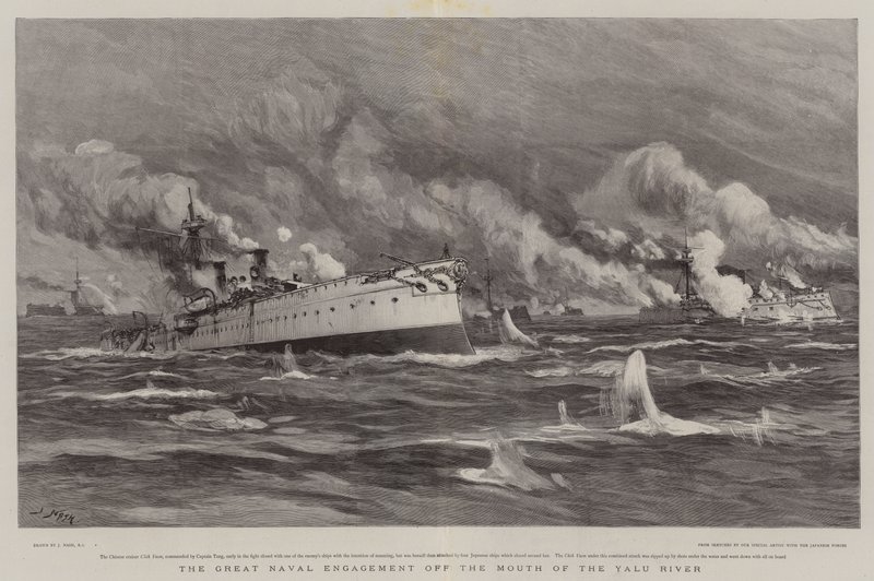 Il grande scontro navale alla foce del fiume Yalu da Joseph Nash