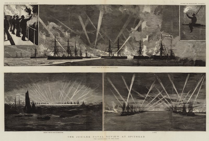 La revisione navale del Giubileo a Spithead da Joseph Nash