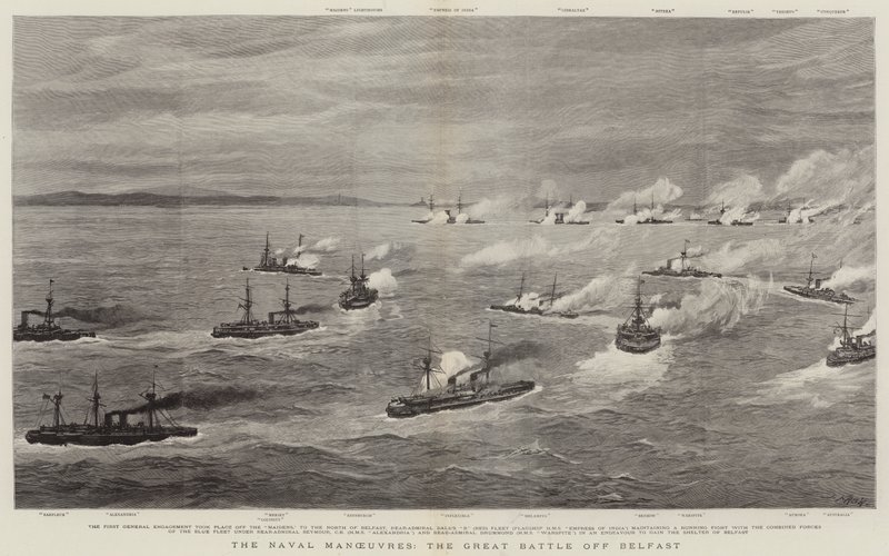 Le manovre navali, la grande battaglia al largo di Belfast da Joseph Nash