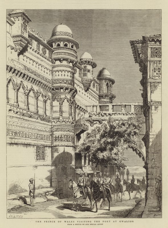 Il Principe di Galles in visita al Forte di Gwalior da Joseph Nash