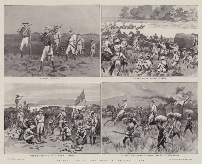 La rivolta in Rhodesia, con la colonna avanzata da Joseph Nash