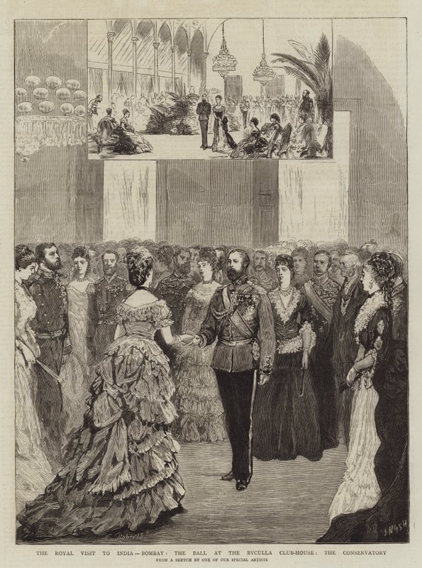 La visita reale in India, Bombay, il ballo al Byculla Club-House, la serra da Joseph Nash