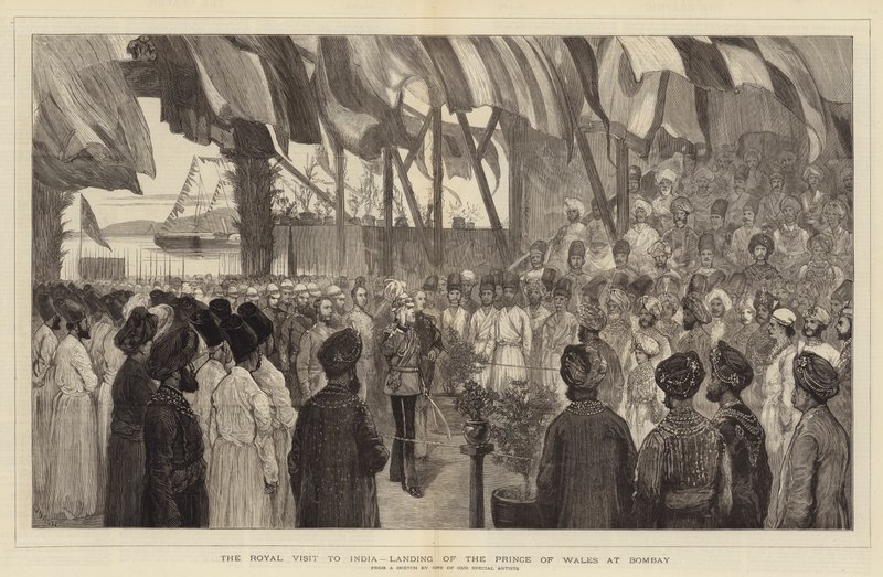 La Visita Reale in India, Sbarco del Principe di Galles a Bombay da Joseph Nash