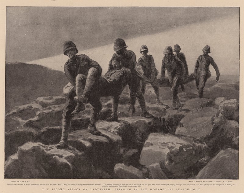 Il secondo attacco a Ladysmith, portando i feriti con il faro da Joseph Nash