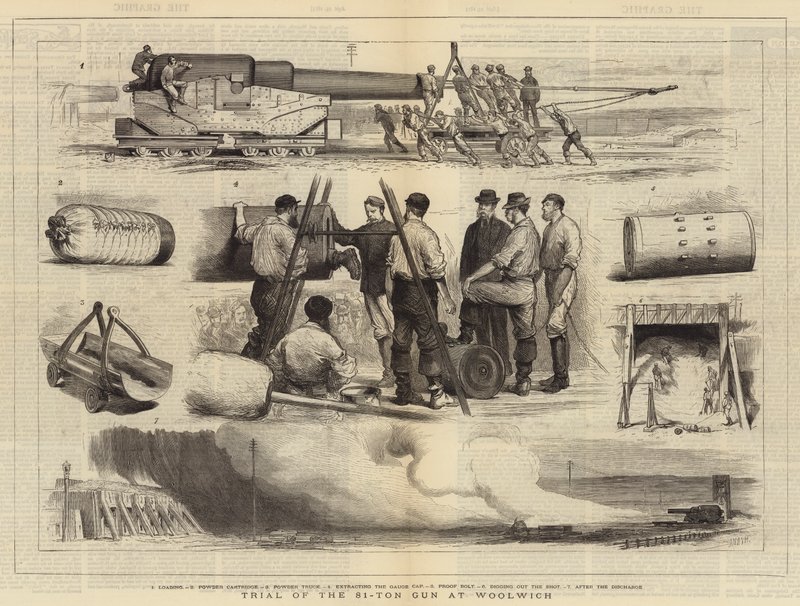 Prova del cannone da 81 tonnellate a Woolwich da Joseph Nash