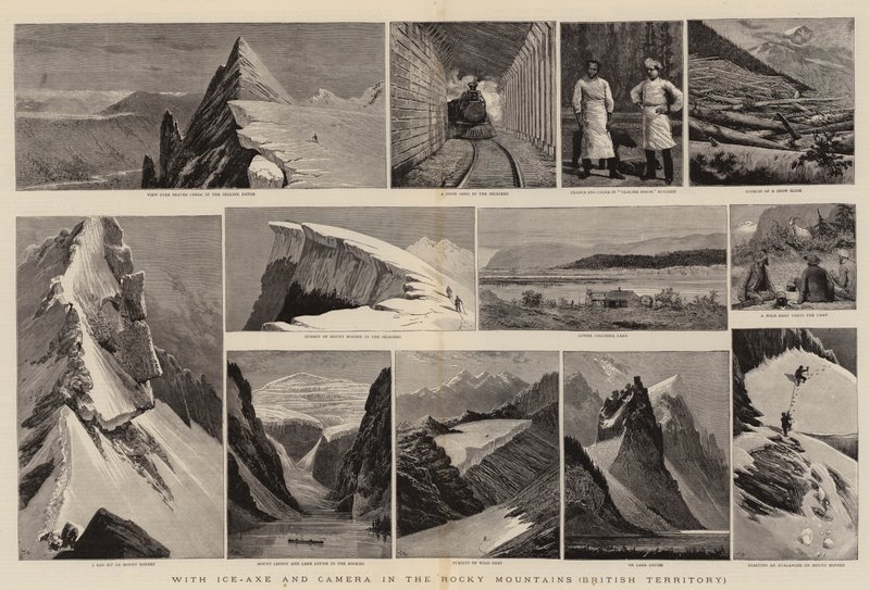 Con piccozza e macchina fotografica nelle Montagne Rocciose, Territorio Britannico da Joseph Nash