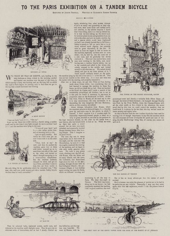 Alla mostra di Parigi su una bicicletta tandem da Joseph Pennell
