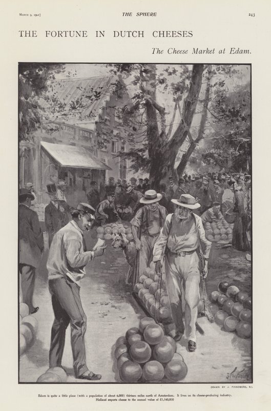 Il mercato del formaggio a Edam, Paesi Bassi da Joseph (after) Finnemore
