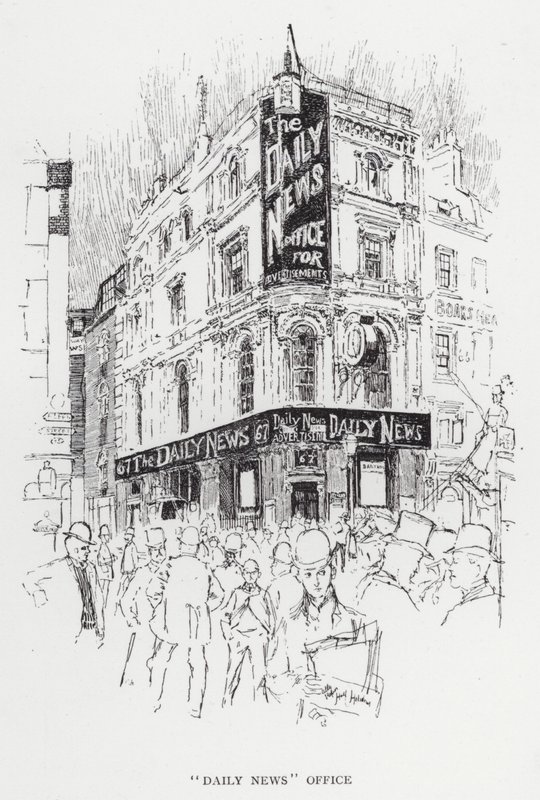 Ufficio del "Daily News" (litografia) da Joseph (after) Pennell