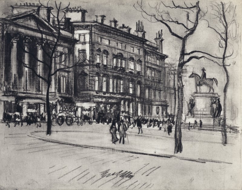 Palazzi di Piccadilly (litografia) da Joseph (after) Pennell