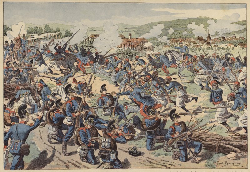 Battaglia di Wissembourg, guerra franco-prussiana, 4 agosto 1870 da Joseph Charles (after) Beuzon