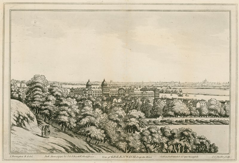 Una vista di Greenwich, Londra, e del fiume Tamigi da Joseph Farington