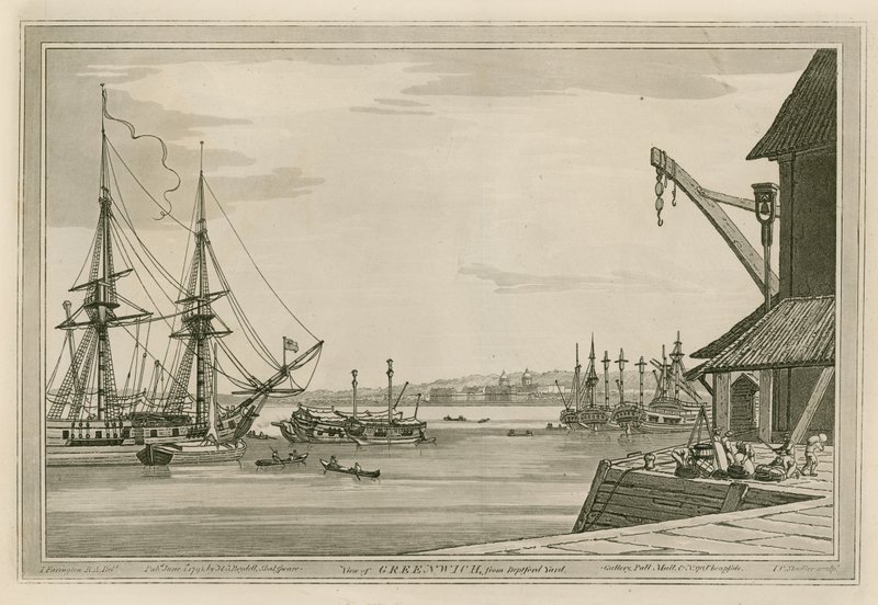 Veduta di Greenwich dal Cantiere di Deptford da Joseph Farington