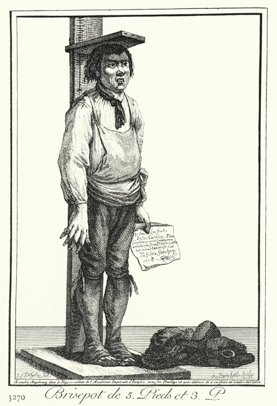Un Matto di Cinque Piedi e Tre Pollici (incisione) da Joseph Franz von (after) Goez