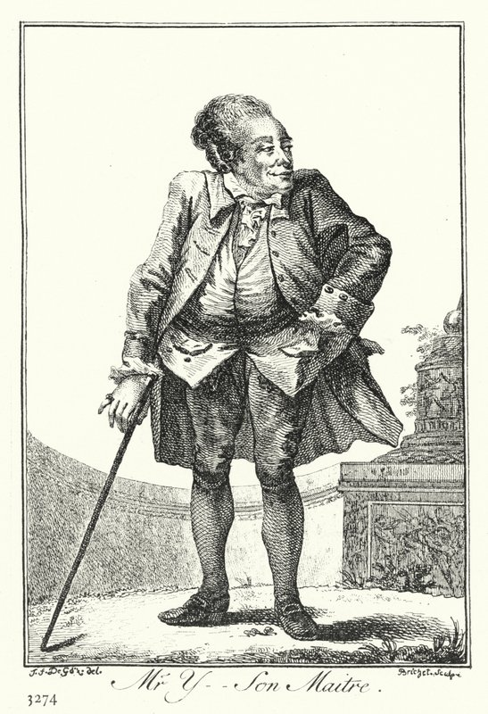 Il signor Y, il suo padrone (incisione) da Joseph Franz von (after) Goez