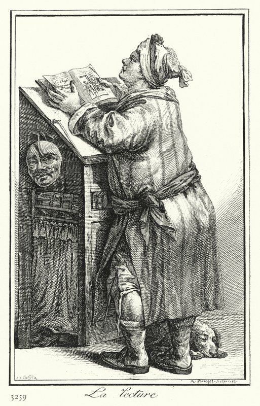 Lettura (incisione) da Joseph Franz von (after) Goez
