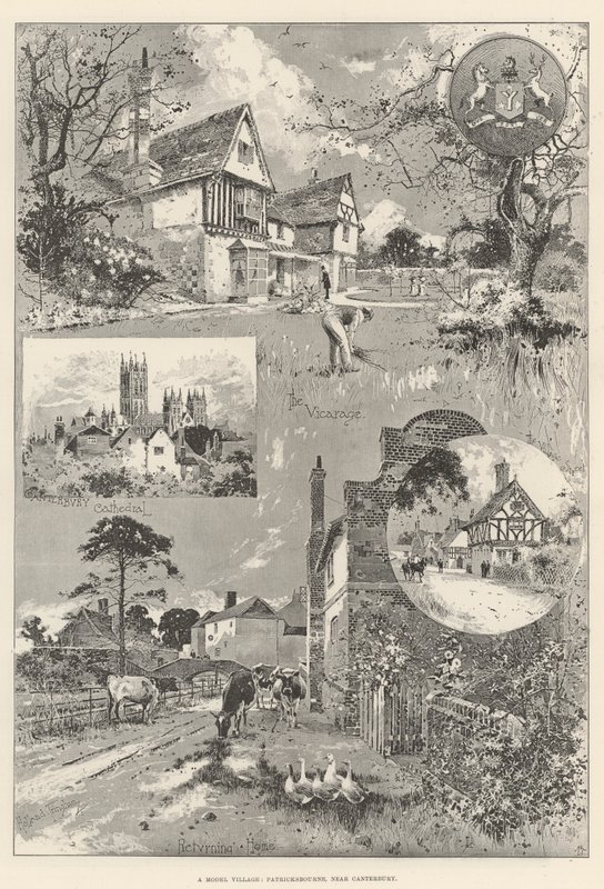 Un villaggio modello, Patricksbourne, vicino a Canterbury da Joseph Holland Tringham