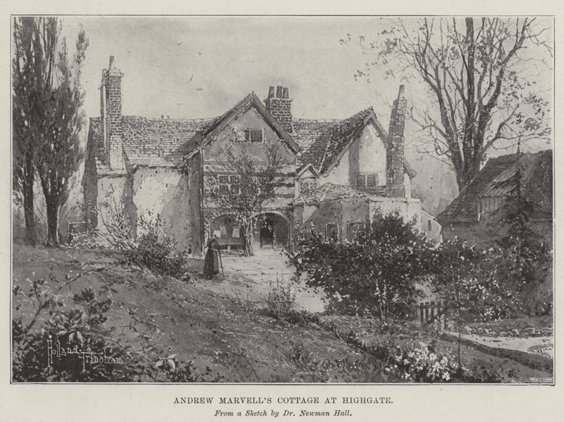 Cottage di Andrew Marvell a Highgate da Joseph Holland Tringham