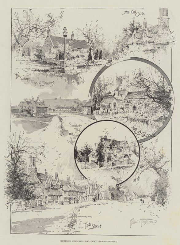 Schizzi vagabondi, Broadway, Worcestershire da Joseph Holland Tringham