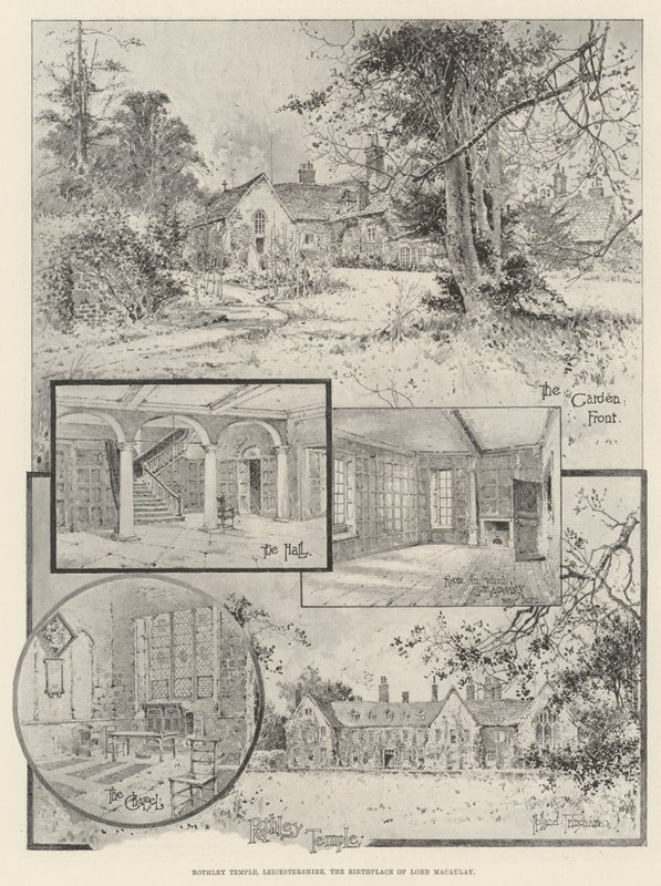 Rothley Temple, Leicestershire, il luogo di nascita di Lord Macaulay da Joseph Holland Tringham