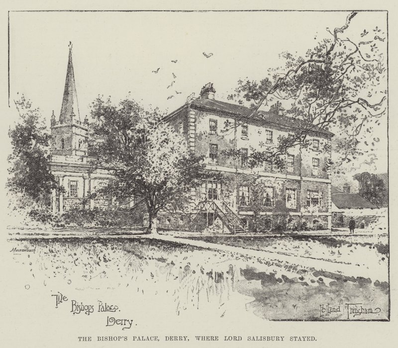 Il Palazzo del Vescovo, Derry, dove soggiornò Lord Salisbury da Joseph Holland Tringham