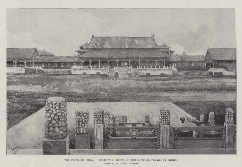 La crisi in Cina, uno dei cortili del Palazzo Imperiale a Pechino da Joseph Holland Tringham