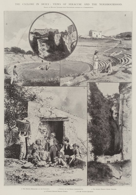 Il ciclone in Sicilia, vedute di Siracusa e dintorni da Joseph Holland Tringham
