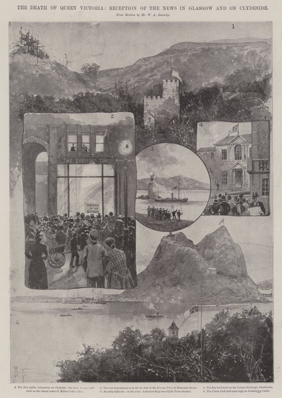 La morte della regina Vittoria, ricezione della notizia a Glasgow e sul Clydeside da Joseph Holland Tringham