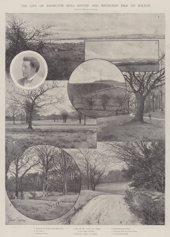 Il dono della tenuta di Rivington Hall e Rivington Pike a Bolton da Joseph Holland Tringham