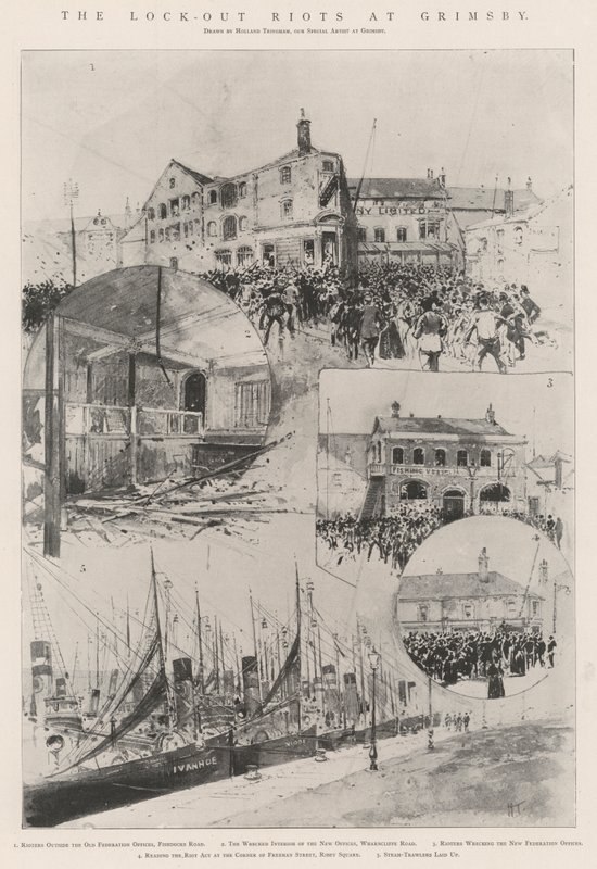 Le rivolte dei Look-out a Grimsby da Joseph Holland Tringham