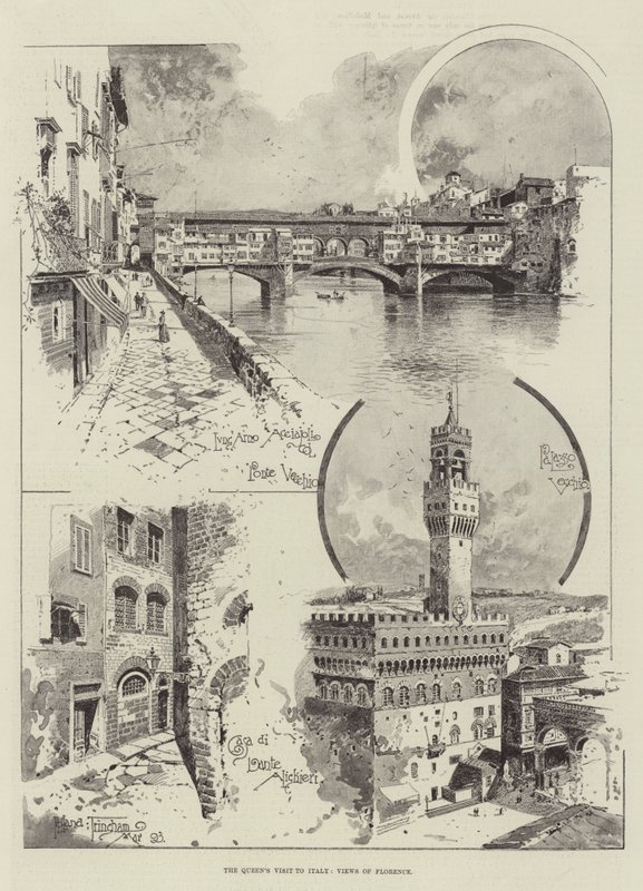 La visita della regina in Italia, vedute di Firenze da Joseph Holland Tringham