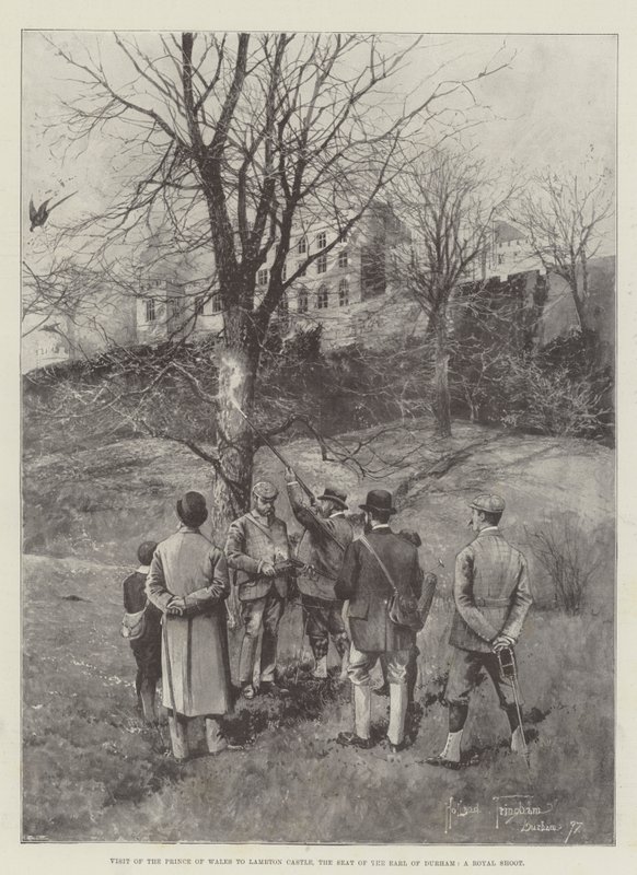 Visita del Principe di Galles al Castello di Lambton, la sede del Conte di Durham, una caccia reale da Joseph Holland Tringham