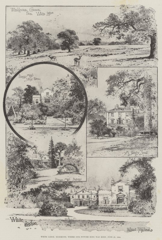 White Lodge, Richmond, dove è nato il nostro futuro re, 23 giugno 1894 (incisione) da Joseph Holland Tringham