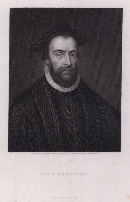 John Bradford, martire protestante inglese (incisione) da Joseph John Jenkins