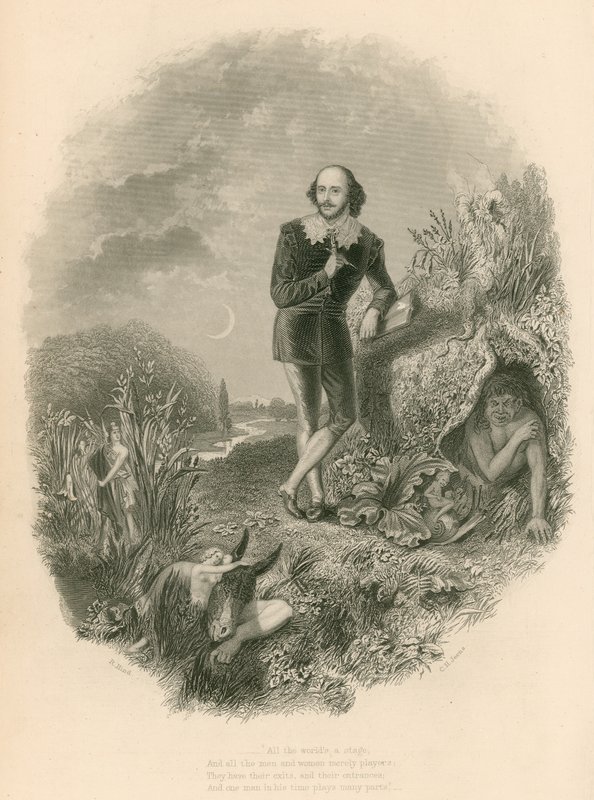 Ritratto di Shakespeare, con varie delle sue creazioni da Joseph Kenny Meadows
