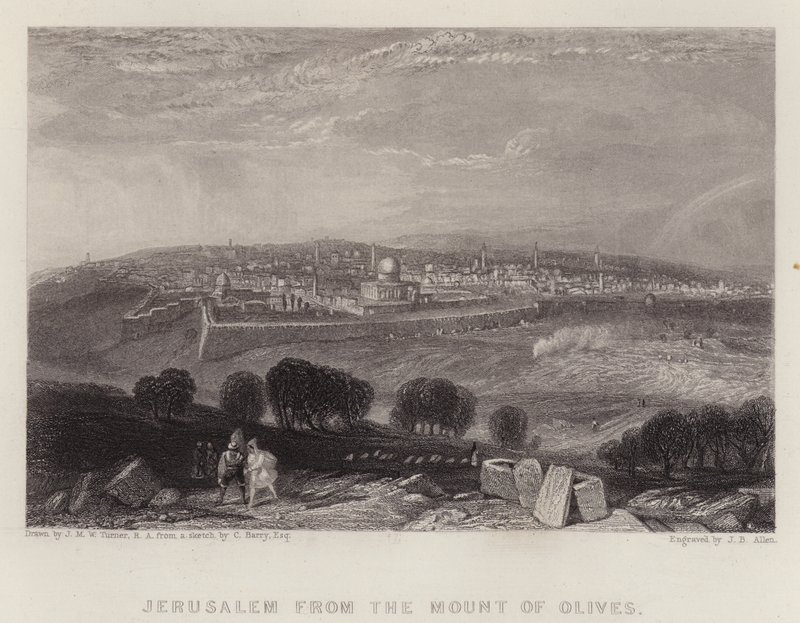 Gerusalemme dal Monte degli Ulivi da Joseph Mallord William (after) Turner