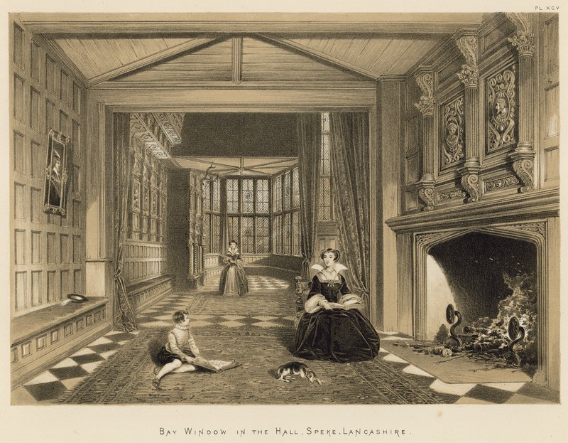 Finestra a bovindo nella sala, Speke, Lancashire da Joseph Nash