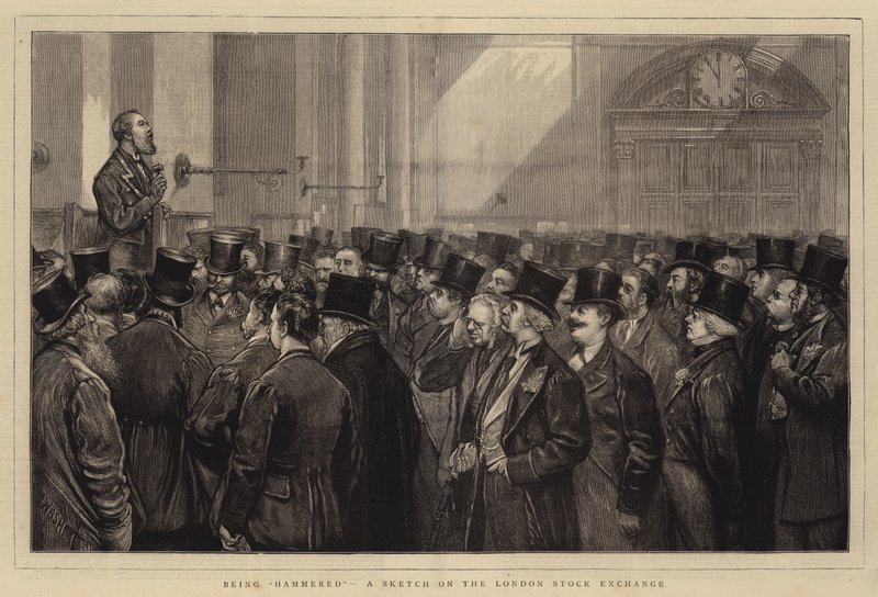 Essere martellato, uno schizzo sulla Borsa di Londra da Joseph Nash