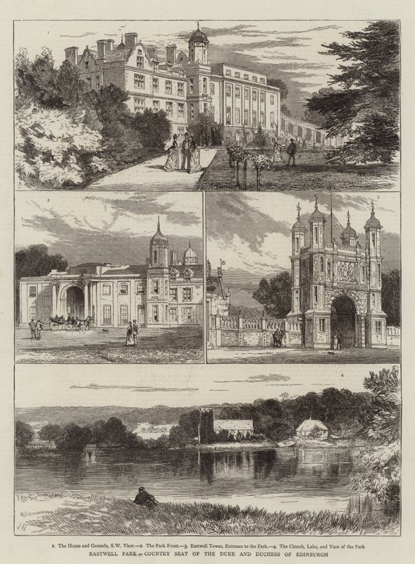 Eastwell Park, residenza di campagna del Duca e della Duchessa di Edimburgo da Joseph Nash