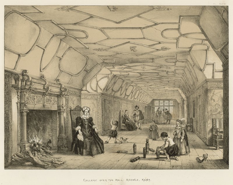 Galleria sopra la Sala, Knowle, Kent da Joseph Nash