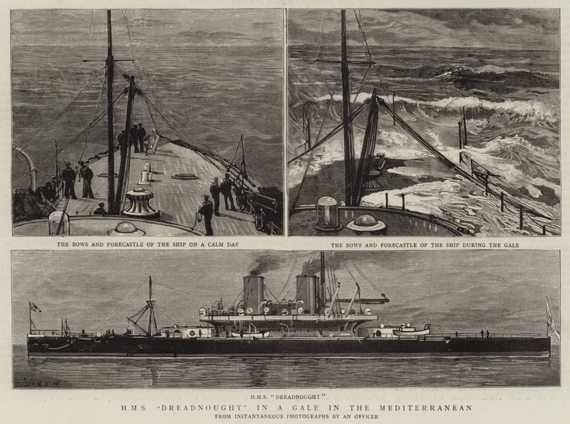 HMS Dreadnought in una Tempesta nel Mediterraneo da Joseph Nash