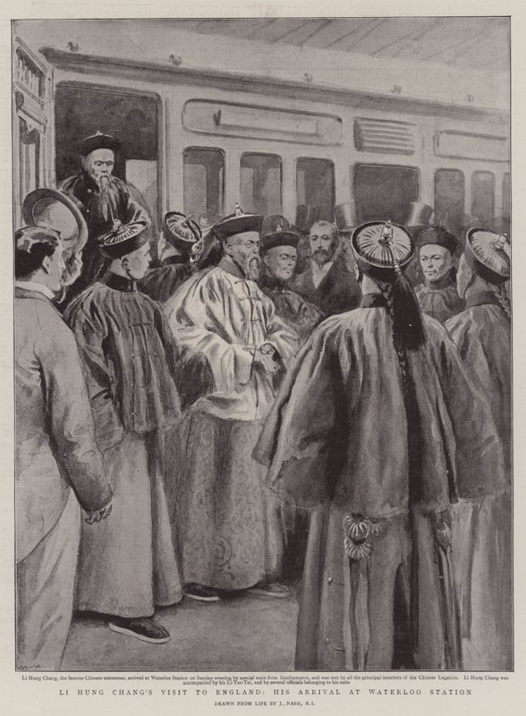 La visita di Li Hung Chang in Inghilterra, il suo arrivo alla stazione di Waterloo da Joseph Nash
