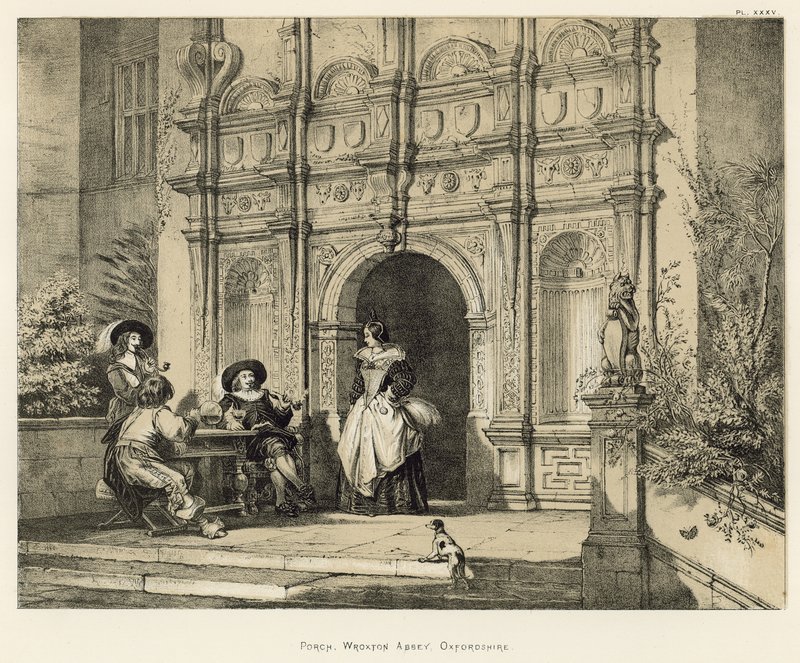 Portico, Abbazia di Wroxton, Oxfordshire da Joseph Nash