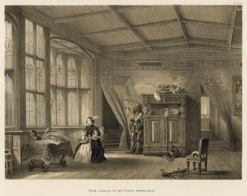 Stanza che conduce alla cappella, Knowle, Kent da Joseph Nash