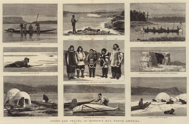 Sport e viaggi nella Baia di Hudson, Nord America da Joseph Nash