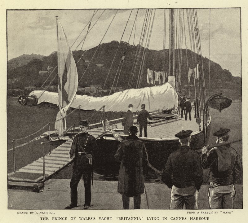 Lo Yacht Britannia del Principe di Galles nel porto di Cannes da Joseph Nash