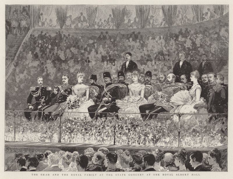 Lo Scià e la famiglia reale al concerto di stato alla Royal Albert Hall da Joseph Nash