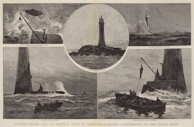 Trinity House e il suo lavoro, una visita ad alcuni famosi fari sulla costa meridionale da Joseph Nash