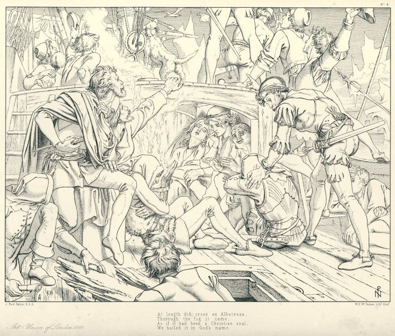 Illustrazione per La Ballata del Vecchio Marinaio di Coleridge da Joseph Noel (after) Paton