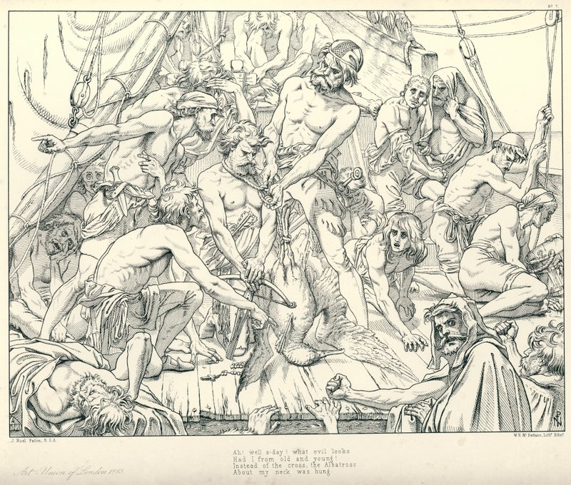 Illustrazione per La ballata del vecchio marinaio di Coleridge (incisione) da Joseph Noel (after) Paton